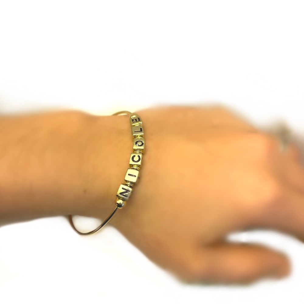 14K gold plated bracelet with name “nicole”